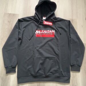Supreme Black and Red Hoodie